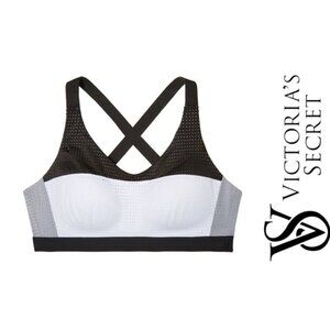 Victoria's Secret | Black, White and Gray Mesh Lightweight Sports Bra | Size 36C